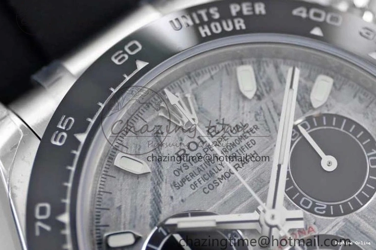0509 WeatherProof Daytona 116519 SS TWF 1:1 Best Edition 904L Steel Gray Meteorite Black Dial on Oysterflex Strap A 2410